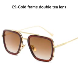 Sun Glasses Fashion Square frame Tony Stark Style Women Sunglasses Men Square Brand Design Sun Glasses Oculos Retro Male Iron