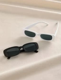2pcs/set Rectangle Frame Sunglasses For Women Men Candy Color Y2K Fashion Sun Glasses Vintage Outdoor Eyewear UV400