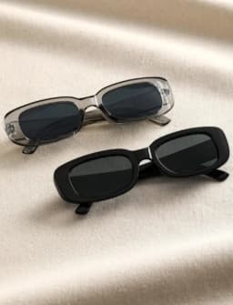 2pcs/set Rectangle Frame Sunglasses For Women Men Candy Color Y2K Fashion Sun Glasses Vintage Outdoor Eyewear UV400
