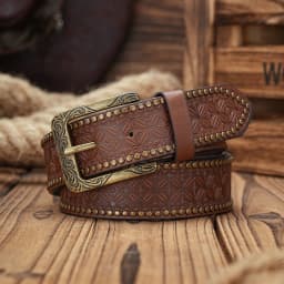 A Men's and Women's Casual Retro Belt Western Style! PU Leather Belt with Metal Buckle, Suitable for Daily Work Wear