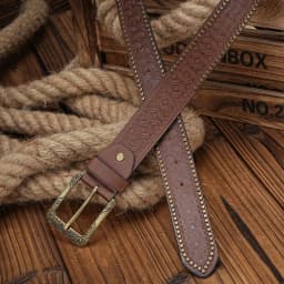A Men's and Women's Casual Retro Belt Western Style! PU Leather Belt with Metal Buckle, Suitable for Daily Work Wear