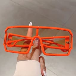 KAMMPT Oversized Monoblock Sunglasses Men 2024 New Vintage Square Shades Women Ins Trendy Brand Design Candy Color Sun Glasses
