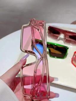 KAMMPT Oversized Monoblock Sunglasses Men 2024 New Vintage Square Shades Women Ins Trendy Brand Design Candy Color Sun Glasses