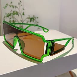 KAMMPT Oversized Monoblock Sunglasses Men 2024 New Vintage Square Shades Women Ins Trendy Brand Design Candy Color Sun Glasses