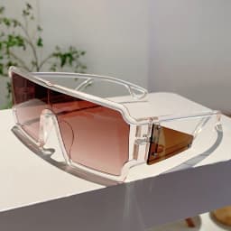 KAMMPT Oversized Monoblock Sunglasses Men 2024 New Vintage Square Shades Women Ins Trendy Brand Design Candy Color Sun Glasses
