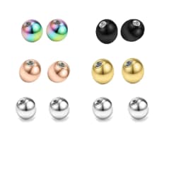 20 Pieces of Stainless Steel Replacement Ball Barbell Accessories 16G Top Bead Spiral Ball 14g / 16g Body Jewelry Piercing