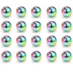 20 Pieces of Stainless Steel Replacement Ball Barbell Accessories 16G Top Bead Spiral Ball 14g / 16g Body Jewelry Piercing