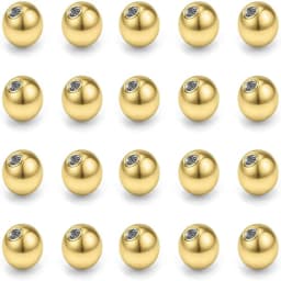20 Pieces of Stainless Steel Replacement Ball Barbell Accessories 16G Top Bead Spiral Ball 14g / 16g Body Jewelry Piercing