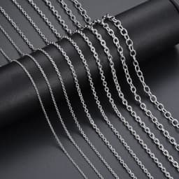 1Pcs Width1.5-4.5mm Stainless Steel Cross O Chain Women Men Necklace Finding Pendant DIY Wholesale Jewelry 40-100cm Dropship