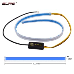 2x Ultrafine 30cm 45cm 60cm DRL Daytime Running Light Waterproof Flexible Soft Tube Guide Car LED Strip Car Accessries 12V