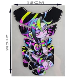 Motorcycle Universal Tankpad, Tank Pad, 3D Tank Pad Stickers, Oil Gas Protector, Tank Protector for SUZUKI YAMAHA Free Keychain