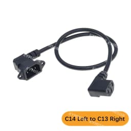 IEC320 C14 to C13 Extension Cord, C14 with Screw Holes and C13 Angled 30cm / 60cm Lenght, H05VV-F 3G 0.75MM