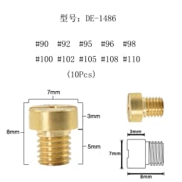 Sclmotos- M5 Thread Carburetor Main Jet AD/DS Racing For Dellorto SHA PHBG NC PHVA Carb Main Injector Nozzle Pilot Jet #30-#135