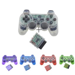 Transparent Color Game Controller For PS2 Wireless gamepad 2.4GHz Vibration Controle Gamepad compatible for Playstation 2