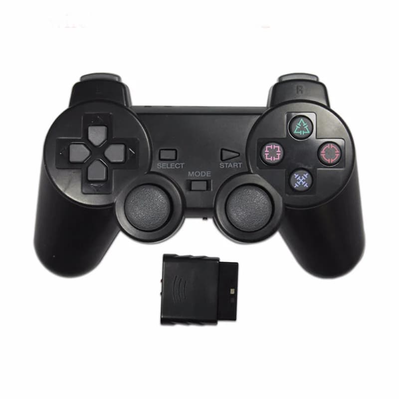 Transparent Color Game Controller For PS2 Wireless gamepad 2.4GHz Vibration Controle Gamepad compatible for Playstation 2