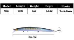 16 Colors 18cm 24g Minnow Fishing Lure Laser Crankbait Hard Artificial Bait Plastic Big Fake Fish Lures Sea Fishing Bait