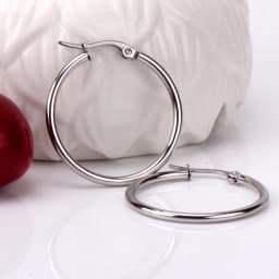 Small Big Circle Women Hoop Earrings Exaggerated Hoop Ear Loop Smooth Ring Round Earring Stainless Steel Jewelry Wholesale