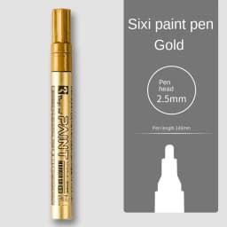 1PC Metallic Silver Paint Pen Gold Permanent Marker Waterproof for Ceramic DIY Craft Glass Extra Fine Point Painting Stationery