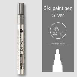 1PC Metallic Silver Paint Pen Gold Permanent Marker Waterproof for Ceramic DIY Craft Glass Extra Fine Point Painting Stationery