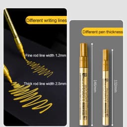 1PC Metallic Silver Paint Pen Gold Permanent Marker Waterproof for Ceramic DIY Craft Glass Extra Fine Point Painting Stationery