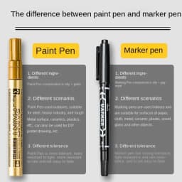 1PC Metallic Silver Paint Pen Gold Permanent Marker Waterproof for Ceramic DIY Craft Glass Extra Fine Point Painting Stationery