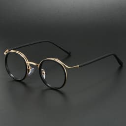 Retro Brand Design Luxury Round Frame Glasses Frame for Men Women Ultralight Stainless Steel Alloy Anti Blue Light Eyeglasses