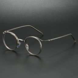 Retro Brand Design Luxury Round Frame Glasses Frame for Men Women Ultralight Stainless Steel Alloy Anti Blue Light Eyeglasses
