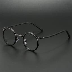 Retro Brand Design Luxury Round Frame Glasses Frame for Men Women Ultralight Stainless Steel Alloy Anti Blue Light Eyeglasses