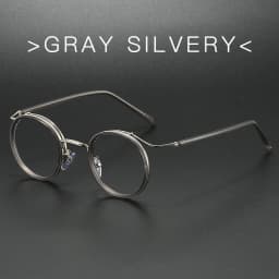 Retro Brand Design Luxury Round Frame Glasses Frame for Men Women Ultralight Stainless Steel Alloy Anti Blue Light Eyeglasses