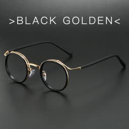 Retro Brand Design Luxury Round Frame Glasses Frame for Men Women Ultralight Stainless Steel Alloy Anti Blue Light Eyeglasses