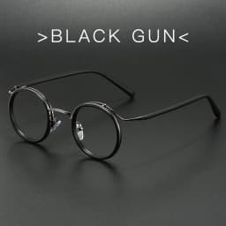 Retro Brand Design Luxury Round Frame Glasses Frame for Men Women Ultralight Stainless Steel Alloy Anti Blue Light Eyeglasses