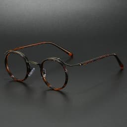Retro Brand Design Luxury Round Frame Glasses Frame for Men Women Ultralight Stainless Steel Alloy Anti Blue Light Eyeglasses
