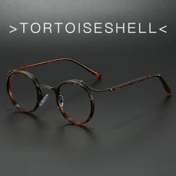 Retro Brand Design Luxury Round Frame Glasses Frame for Men Women Ultralight Stainless Steel Alloy Anti Blue Light Eyeglasses