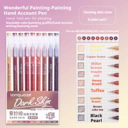 Languo Gel Pen Large Capacity Handbook Pens 6/9Pcs 0.6mm Student Art Diy Doodling Drawing Markers Office Kawaii Art Stationery