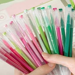 Languo Gel Pen Large Capacity Handbook Pens 6/9Pcs 0.6mm Student Art Diy Doodling Drawing Markers Office Kawaii Art Stationery