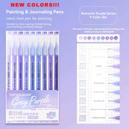 Languo Gel Pen Large Capacity Handbook Pens 6/9Pcs 0.6mm Student Art Diy Doodling Drawing Markers Office Kawaii Art Stationery