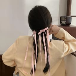 6-piece set of women's hair accessories, starry and bow set, ballet style bow ribbon ribbon hair clip, double ponytail ribbon br
