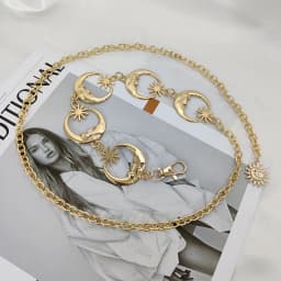 Punk Hip Hop Style All-match Waist chain sun Vintage Metal Womans Belt For Dress Vintage High Waist Chain Belt for Women