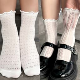 5/1pairs Lace Mesh Socks for Women Summer Cotton White Retro Thin Breathable Mid Length Sock Girl Fashion Sweet Loose Comf Socks