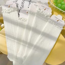 5/1pairs Lace Mesh Socks for Women Summer Cotton White Retro Thin Breathable Mid Length Sock Girl Fashion Sweet Loose Comf Socks