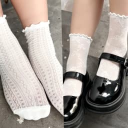 5/1pairs Lace Mesh Socks for Women Summer Cotton White Retro Thin Breathable Mid Length Sock Girl Fashion Sweet Loose Comf Socks