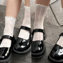 5/1pairs Lace Mesh Socks for Women Summer Cotton White Retro Thin Breathable Mid Length Sock Girl Fashion Sweet Loose Comf Socks