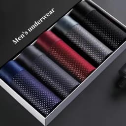 5pcs/Men's Underwear Summer Ice Silk Underwear Plus Size Panties Cool Breathable Sexy Boxer Panties Mesh Comfort Underwear L-5XL