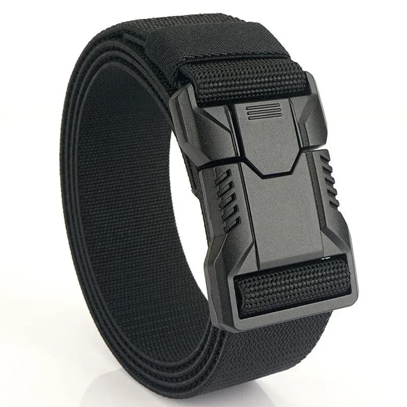 New Aluminum Alloy Quick Release Pluggable Buckle Elastic Belts for Men Durable Tactical Belt Cowboy Outdoor Army Belt Hunting