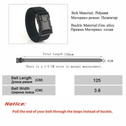 New Aluminum Alloy Quick Release Pluggable Buckle Elastic Belts for Men Durable Tactical Belt Cowboy Outdoor Army Belt Hunting