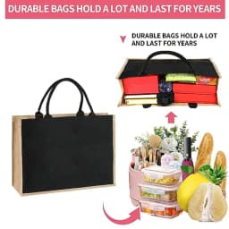 Jute Handbag Shoulder Bag Gold Letters Sacks Jute Imitation Bags Women Shopping Pouch Designer Laminated Bags Dark