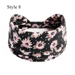 Boho Turbans Yoga Elastic Head Wrap Women Headband Wide Hairbands Headwear Floral Bandanas Fashion Hair Band Accessories YZL05-2