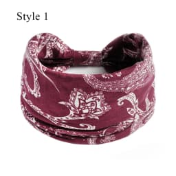 Boho Turbans Yoga Elastic Head Wrap Women Headband Wide Hairbands Headwear Floral Bandanas Fashion Hair Band Accessories YZL05-2