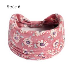 Boho Turbans Yoga Elastic Head Wrap Women Headband Wide Hairbands Headwear Floral Bandanas Fashion Hair Band Accessories YZL05-2