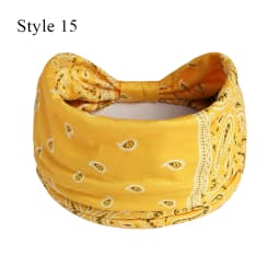 Boho Turbans Yoga Elastic Head Wrap Women Headband Wide Hairbands Headwear Floral Bandanas Fashion Hair Band Accessories YZL05-2